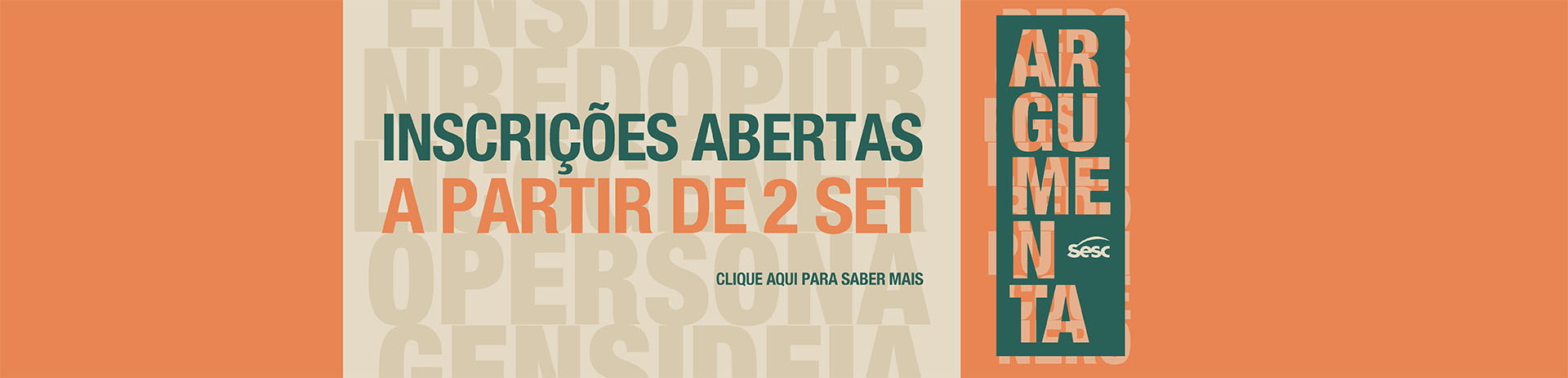 Inscrições abertas para o Sesc Argumenta 2021