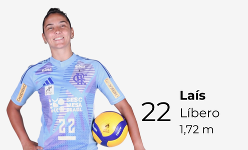 Laís Vasques — Líbero — 1,72 m — 12/02/1996